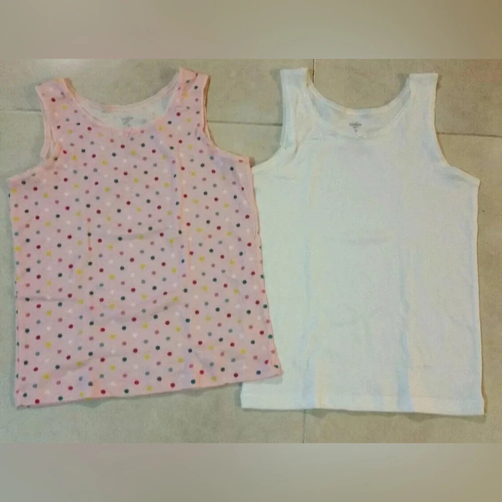 OSHKOSH B'GOSH 2-Pack Girls Tank Top 100% Cotton Camisole Undershirt Sz 4